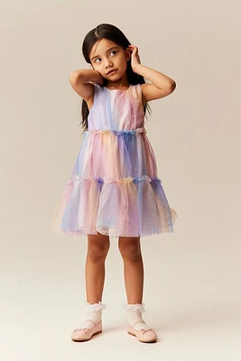 Ruffle-trimmed Tulle Dress