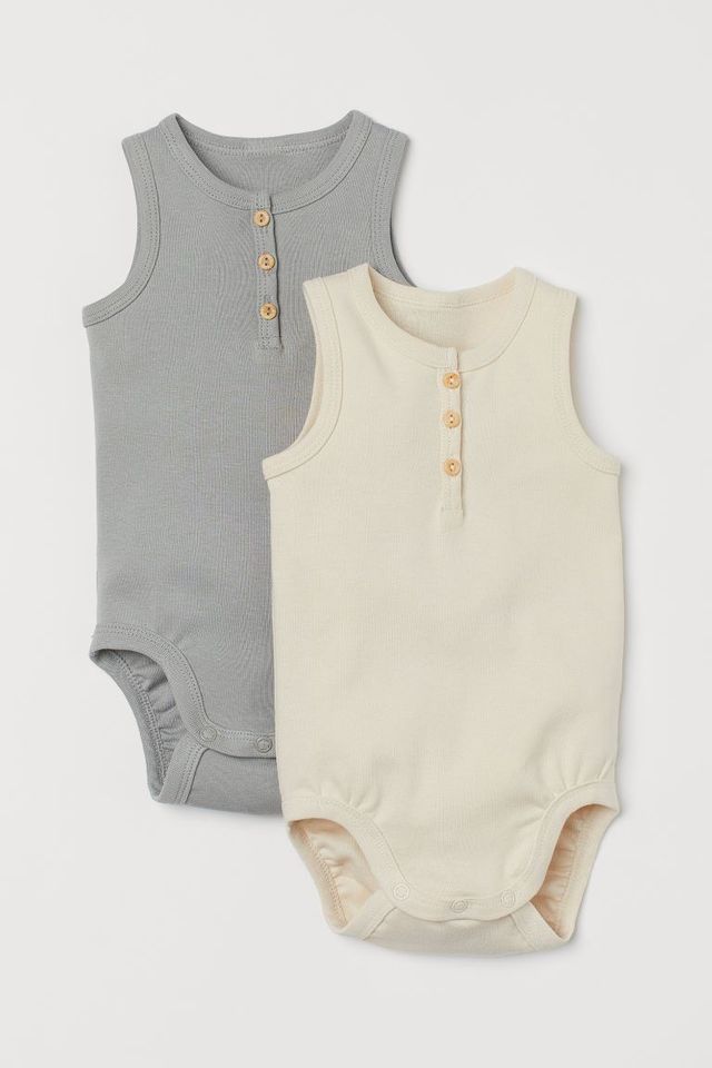 H&M 2-pack Sleeveless Cotton Bodysuits