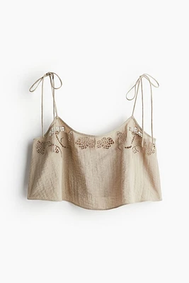 Beach Top with Eyelet Embroidery