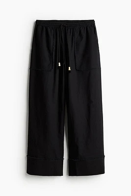 Wide-leg Linen-blend Pants