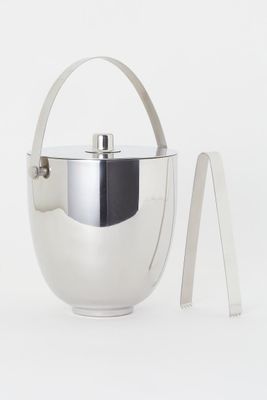Ice Bucket with Lid and Tongs