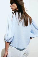 Linen-blend Blouse