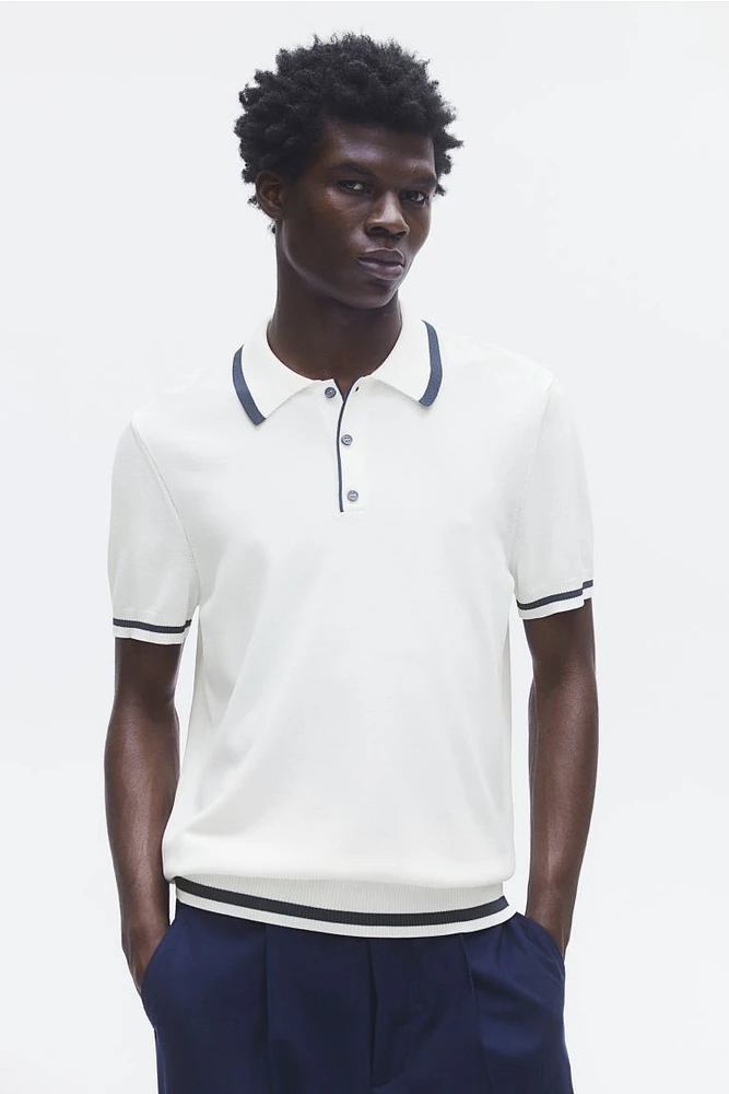 Slim Fit Fine-knit Polo Shirt