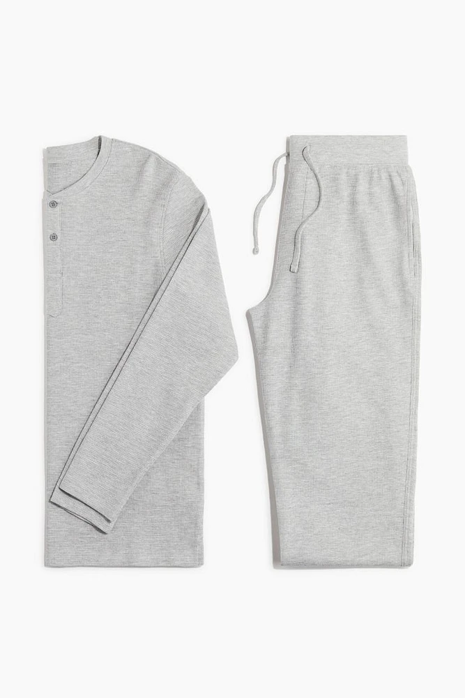 Regular Fit Waffled Pajamas