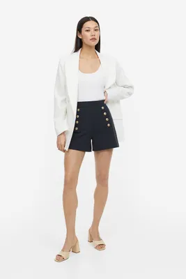Button-front Shorts