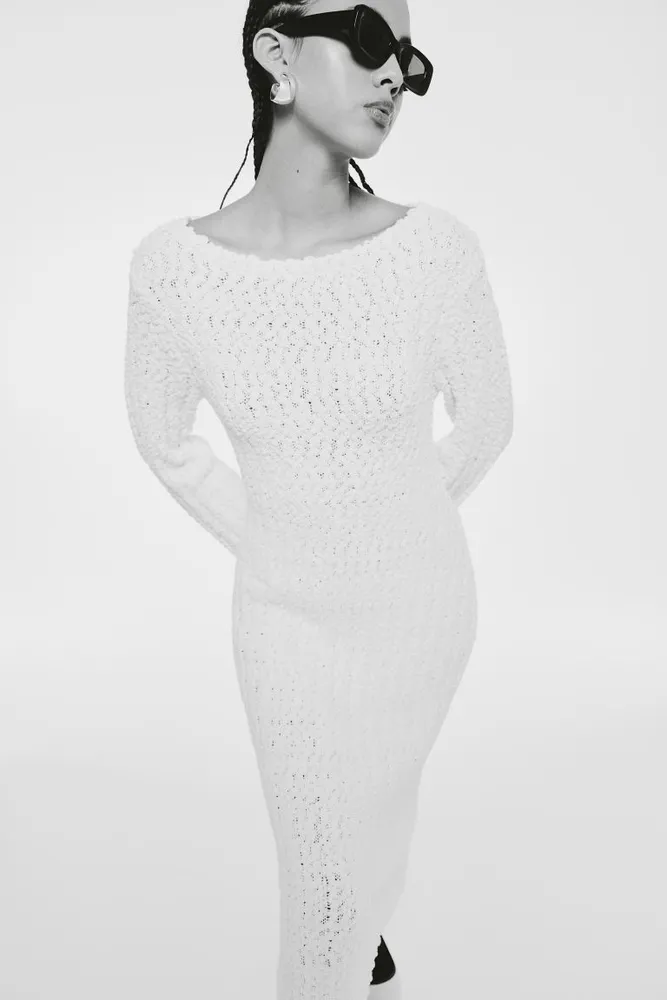 Bouclé-knit Bodycon Dress