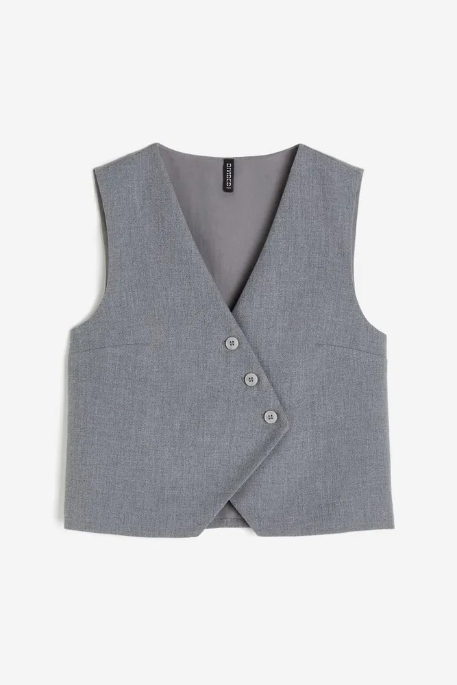 Asymmetric-front Suit Vest