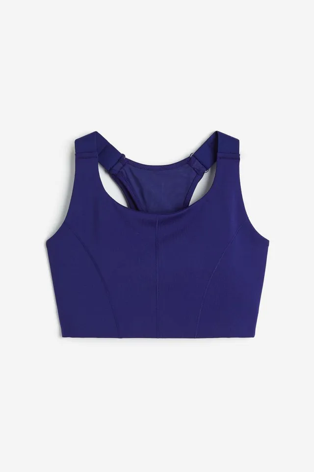 Seamless Sports bra in DryMove™ - Navy blue - Ladies