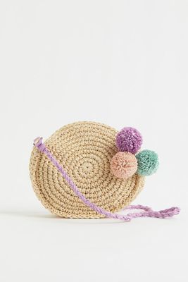 Embroidered Straw Bag