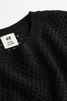Oversized Hole-knit Sleeveless Shirt