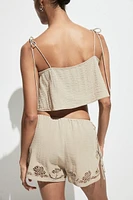 Beach Top with Eyelet Embroidery