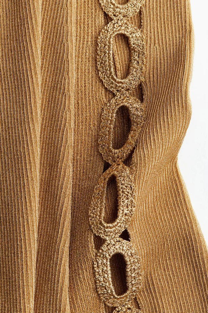 Glittery Crochet-look Panel Skirt
