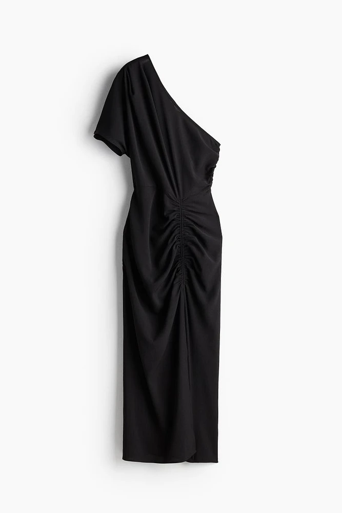 Draped One-shoulder Dress