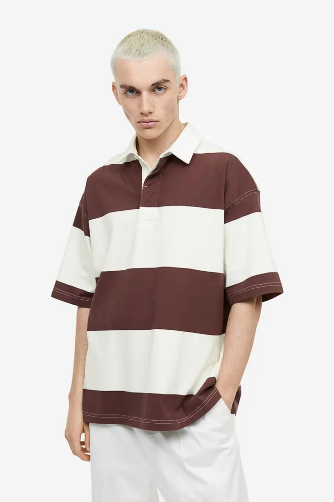 Oversized Fit Short-sleeved Rugby Shirt