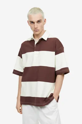 Oversized Fit Short-sleeved Rugby Shirt