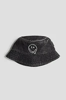 Bucket Hat with Embroidered Motif