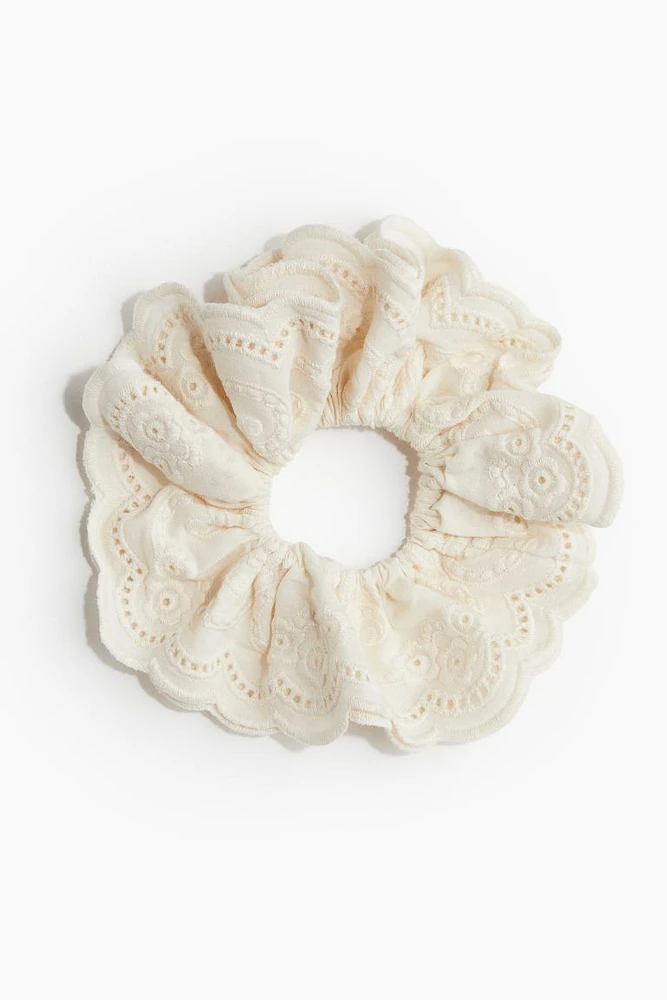 Embroidered Cotton Scrunchie