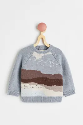 Jacquard-knit Wool Sweater
