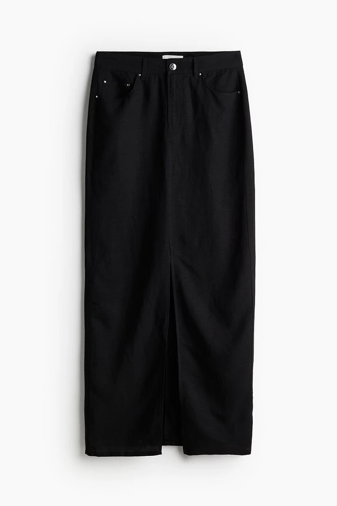Long Linen-blend Skirt