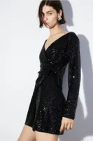 Robe portefeuille à sequins