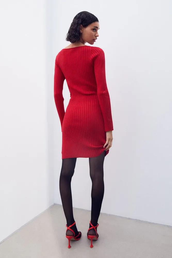 Rib-knit Bodycon Dress