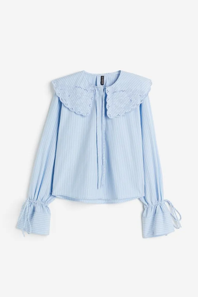 Poplin Blouse with Eyelet Embroidery