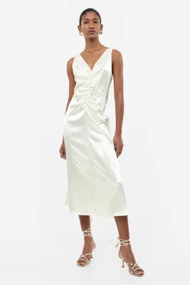 Ruched Satin Dress