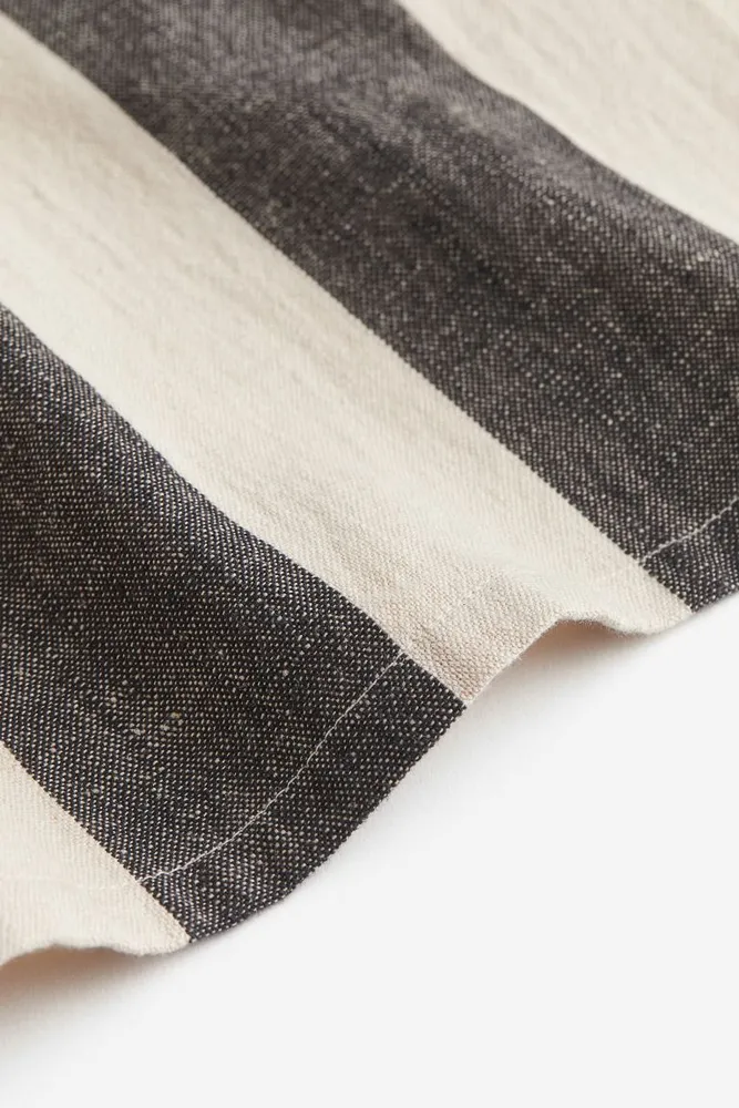Striped Linen-blend Tea Towel