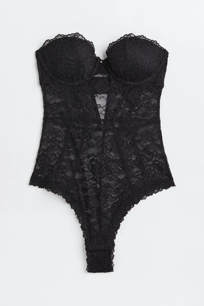 H&M Padded-cup Lace Bodysuit