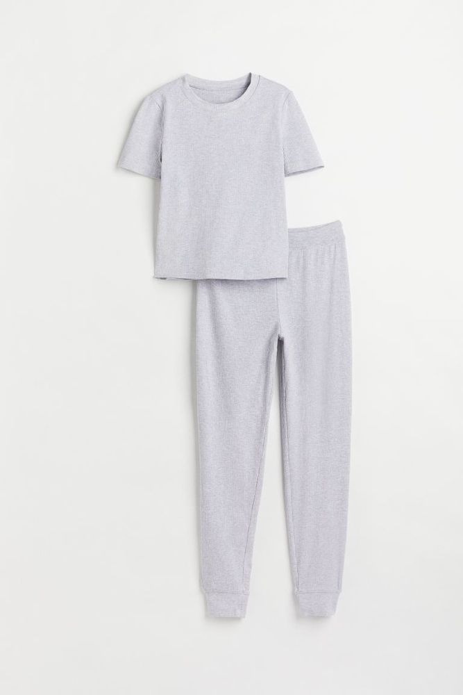 Ribbed Pajama T-shirt and Pants