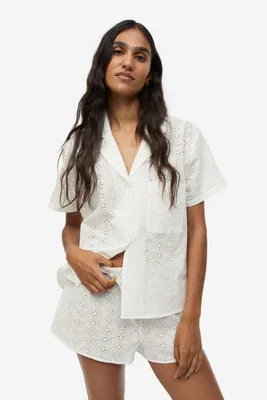 Pajamas with Eyelet Embroidery