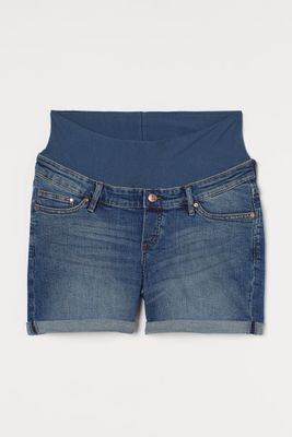 MAMA Cotton Denim Shorts