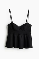 Linen-blend Bustier Top