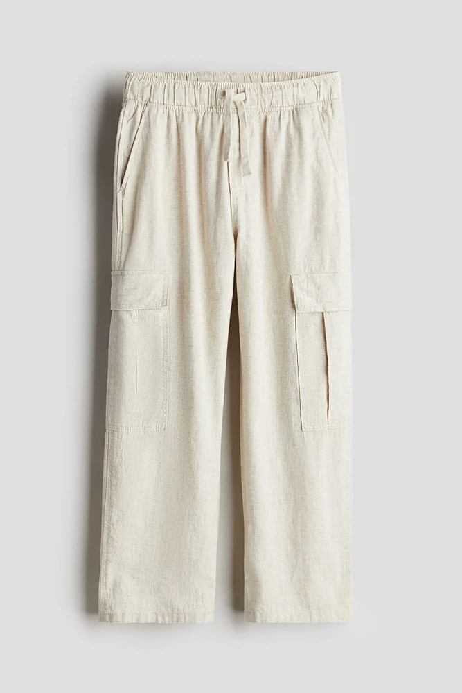 Linen-blend Cargo Joggers