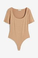 Short-sleeved Thong Bodysuit