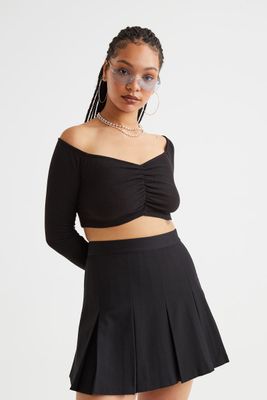 Ribbed Off-the-shoulder Top