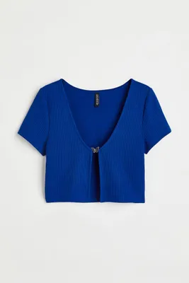 Ribbed Top with Butterfly Detail
