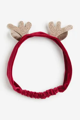 Velour Hairband with Antlers