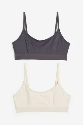 Lot de 2 brassières non paddées en coton