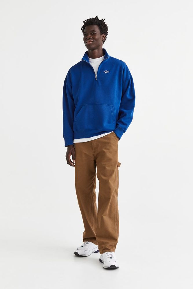 Oversized Fit Half-zip Sweatshirt