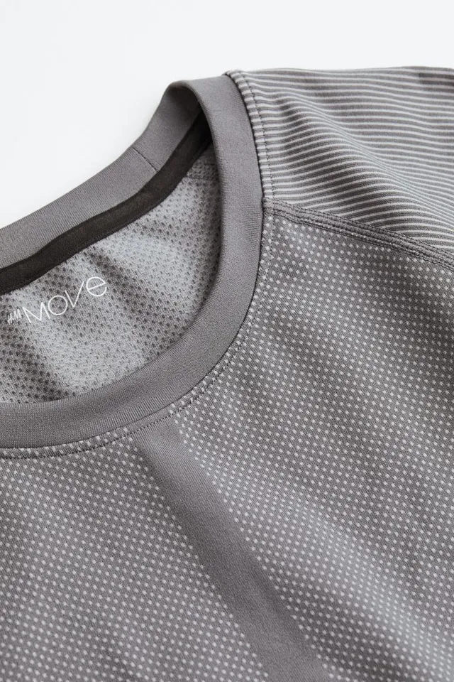DryMove™ Seamless Sports Shirt - Dark gray melange - Kids
