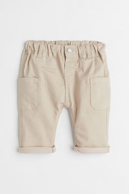Twill Pants with Leg Pockets