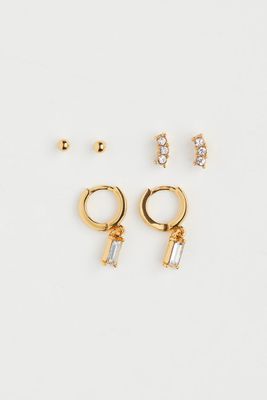3 Pairs Earrings and Studs