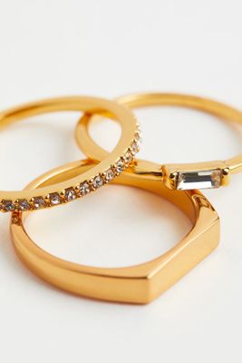 3-pack Gold-plated Rings