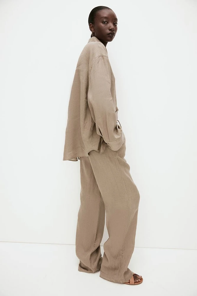 Wide-leg Linen Pants