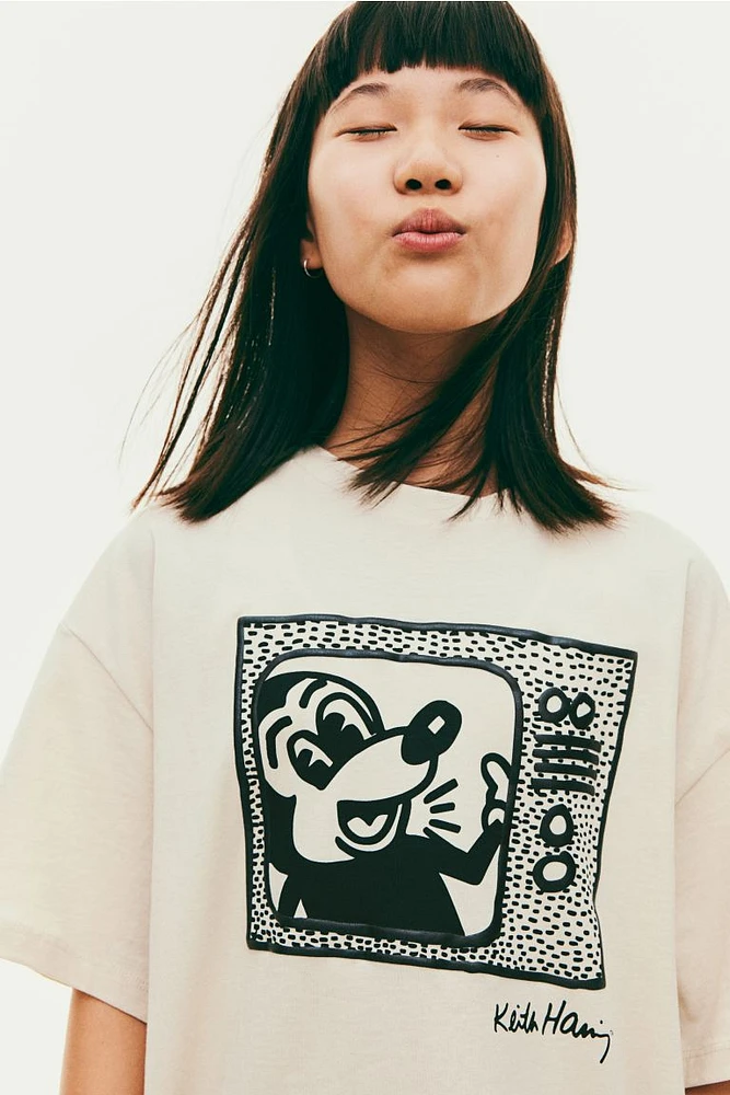 Oversized T-shirt with Printed Motif