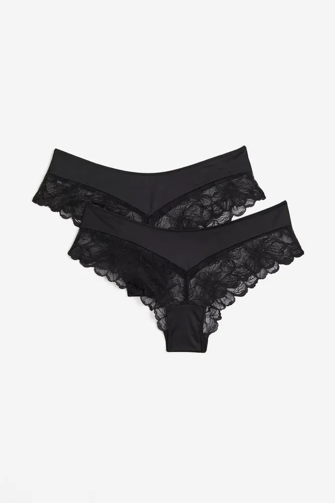 H&M 2-pack Satin and Lace Hipster Briefs