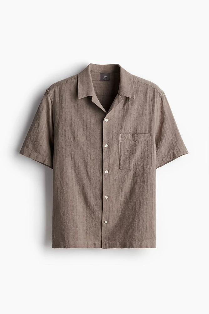 Regular Fit Linen-blend Resort Shirt