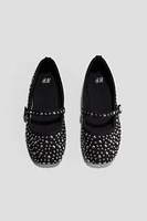 Stud-Detail Ballet Flats