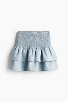 Smocked-waist Tiered Skirt